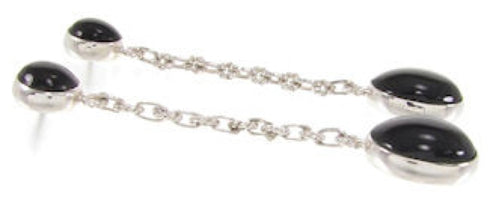 Southwest Sterling Silver Genuine Jet Earrings BW62465